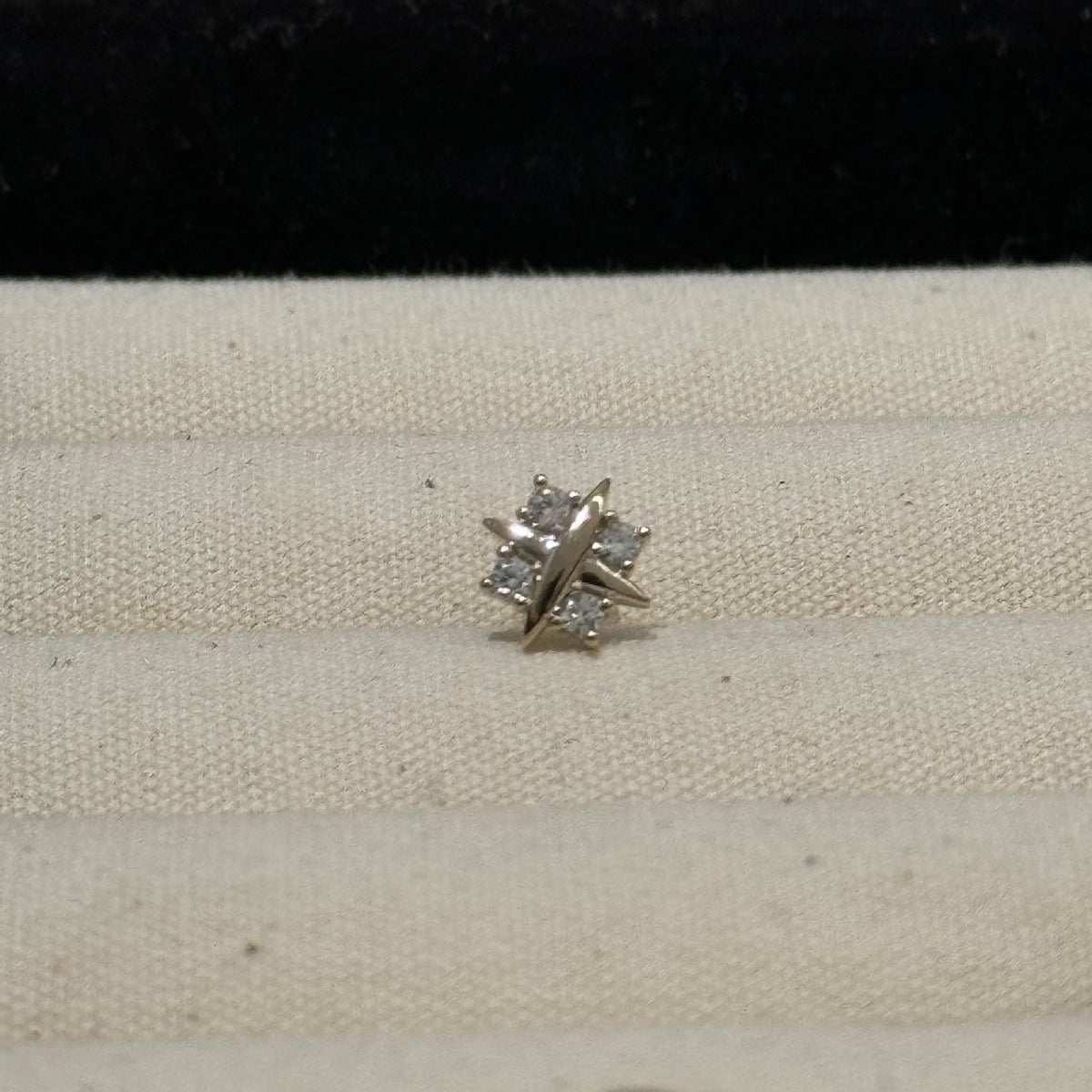 Women's Light Coffee Gold Collection Series Minimalist Zircon Ear Earrings