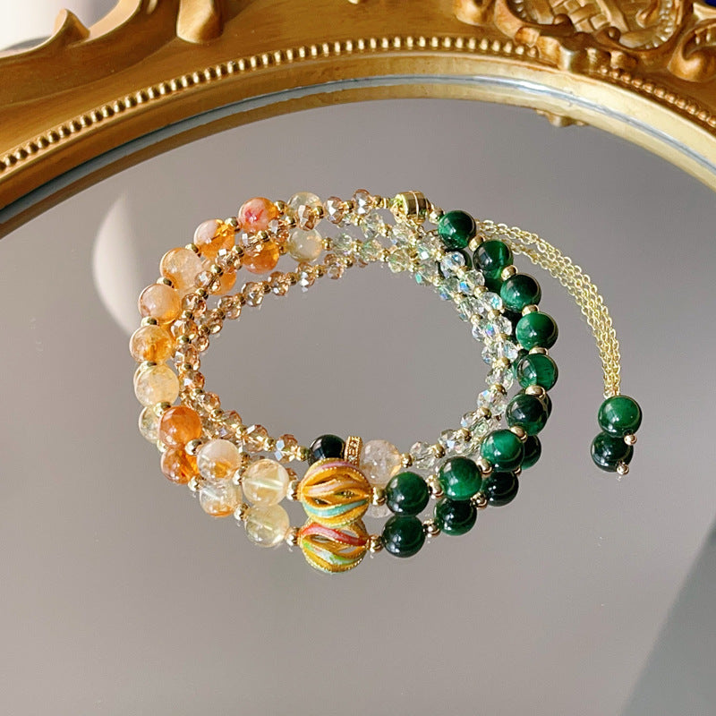 Tigereye Yellow Tower Crystal Magnetic Buckle Bracelet