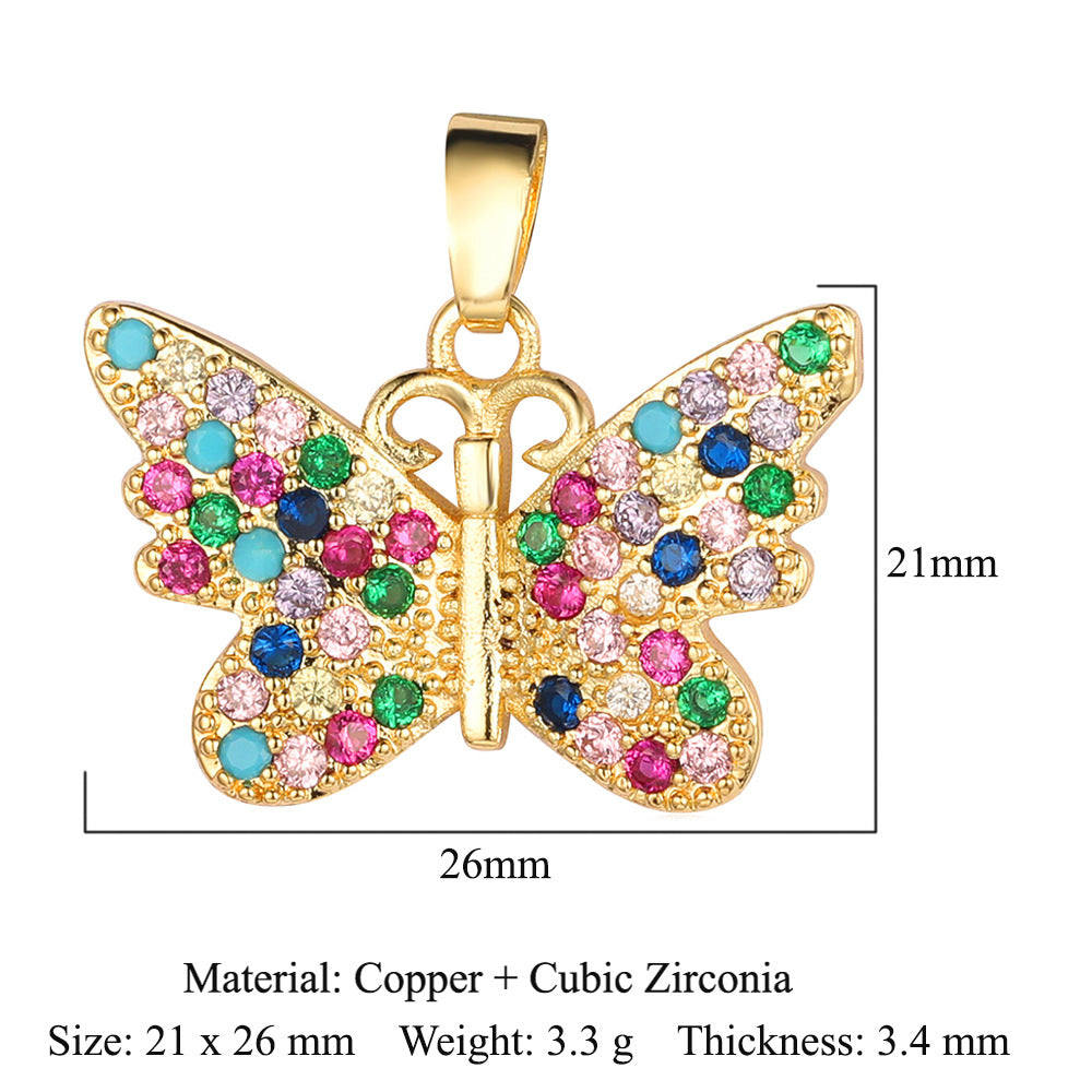 Dolphin Goldfish Copper Zircon Butterfly Rabbit Ear Pendants