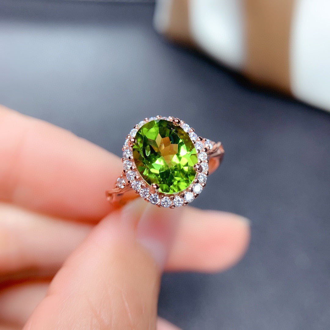 Broadcast Colored Gems Imitation Natural Topaz Ring