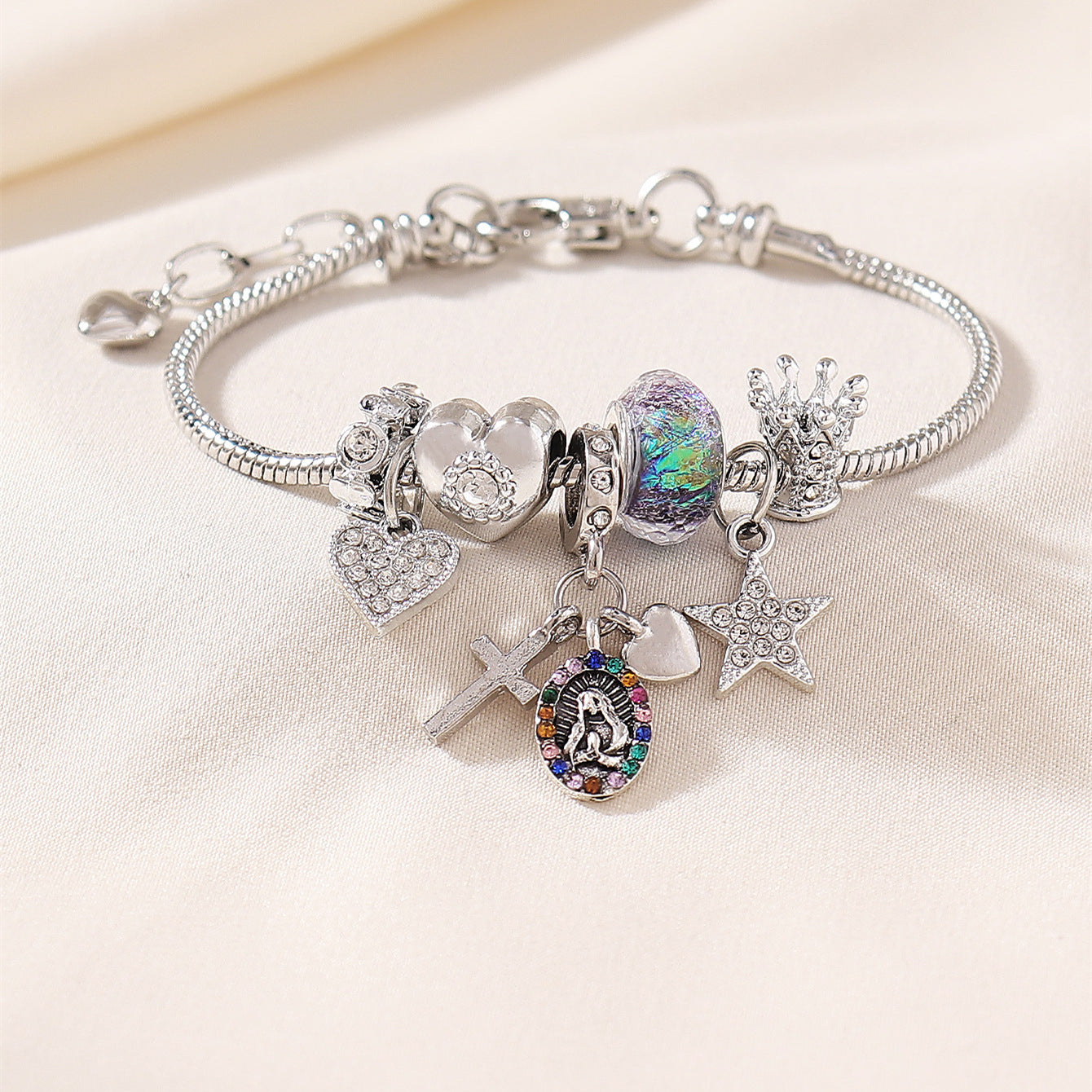 Unique Cross Maria Magic Beads Bead Bracelet