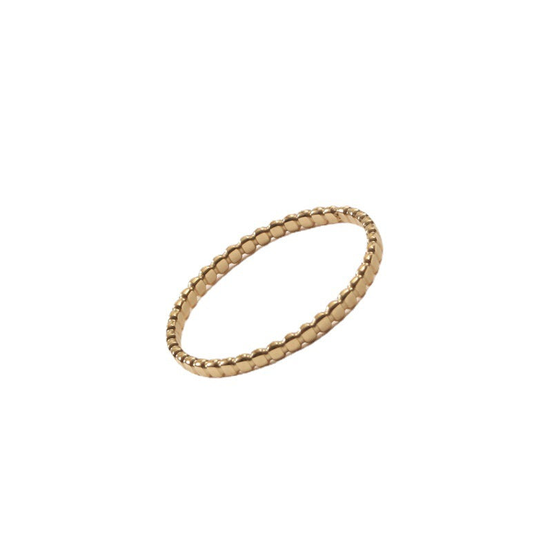 Small Flat Round Titanium Steel Gold Bracelets