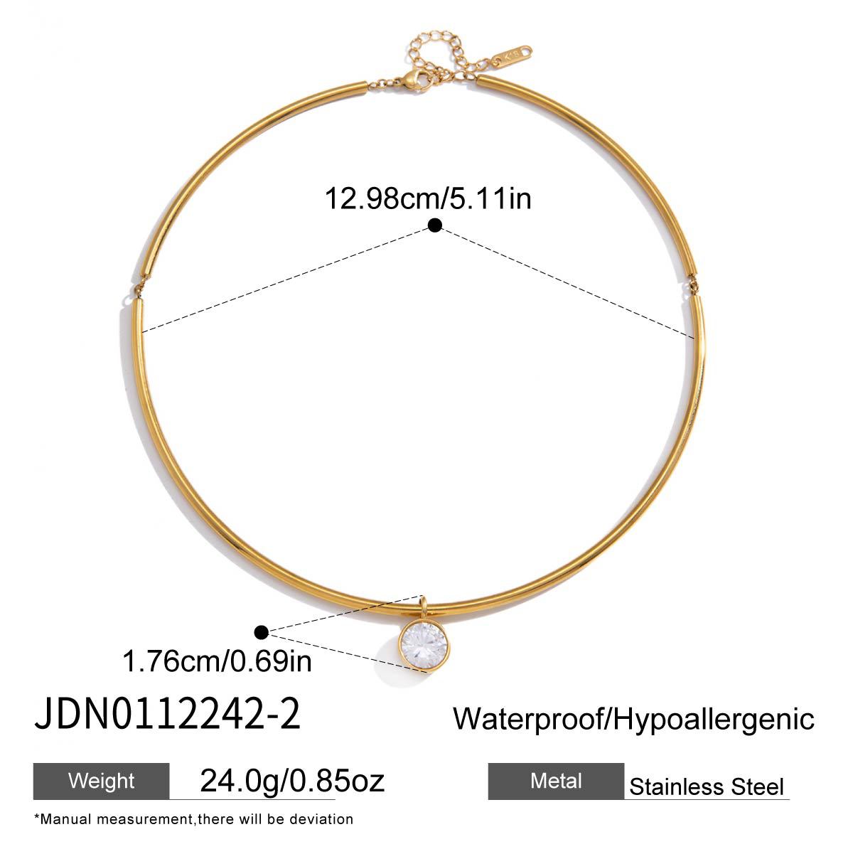 Ding Zircon Stainless Steel Collar Female High-grade Titanium Light Luxury Necklace