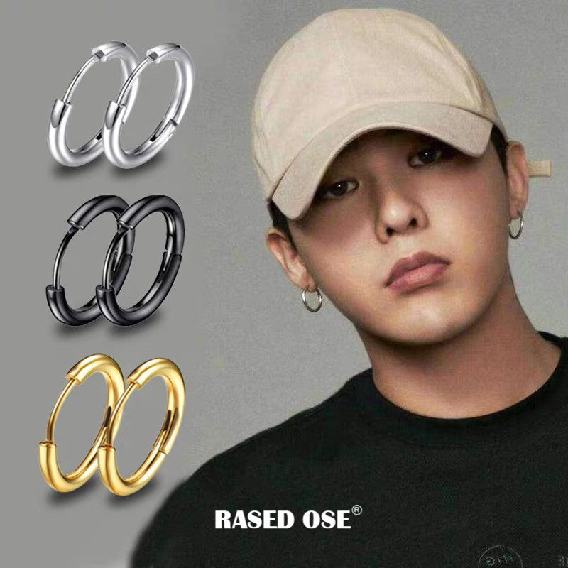 Men's Titanium Steel Trendy Unique Hip Hop Flower Cool Minimalism Rings