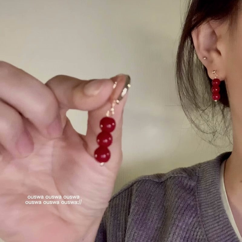 Delicate Pearl Crystal Eardrops Gentle Elegant Ear Buckle