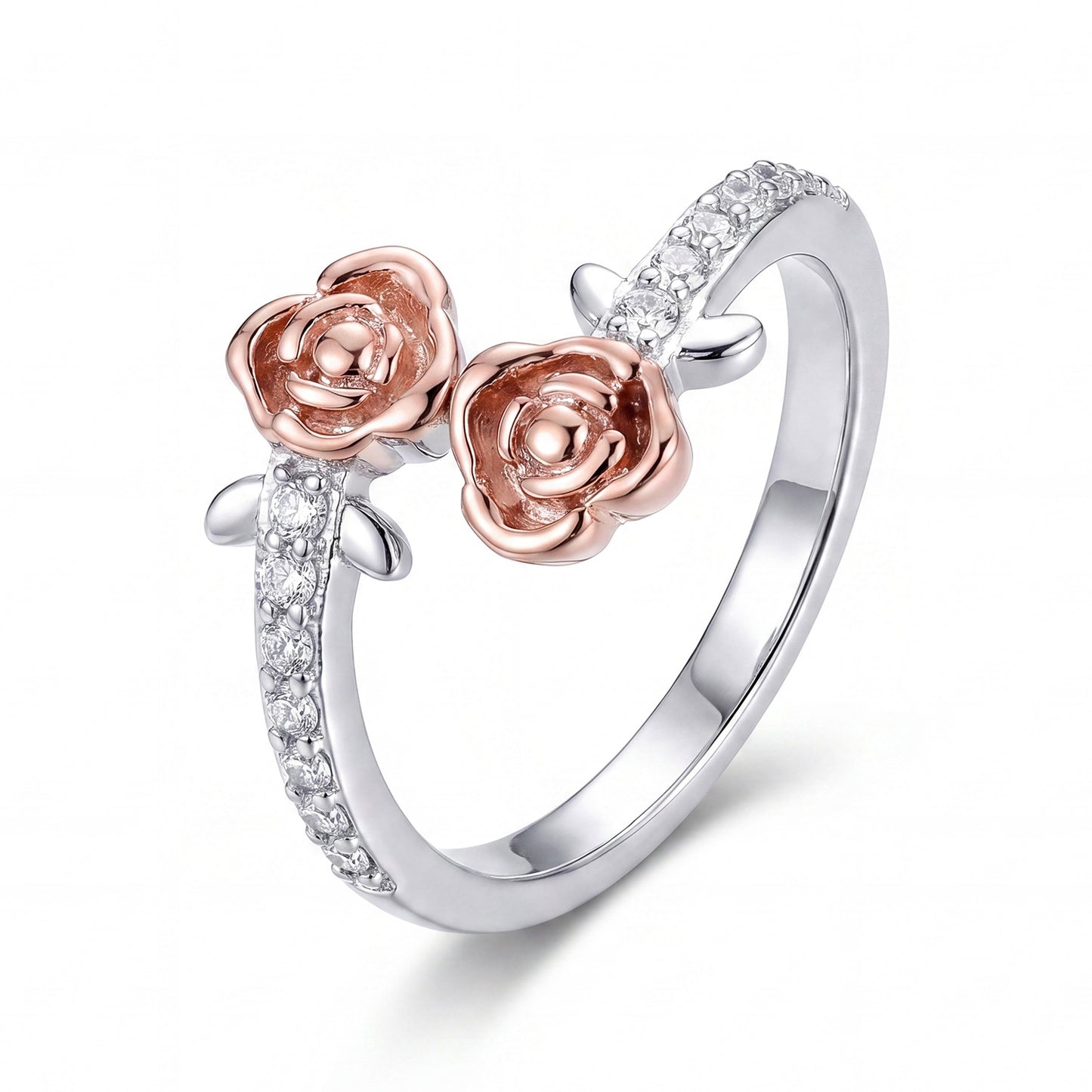 Light Luxury Temperament Rose Color Separation Female Fashion Index Finger Rings