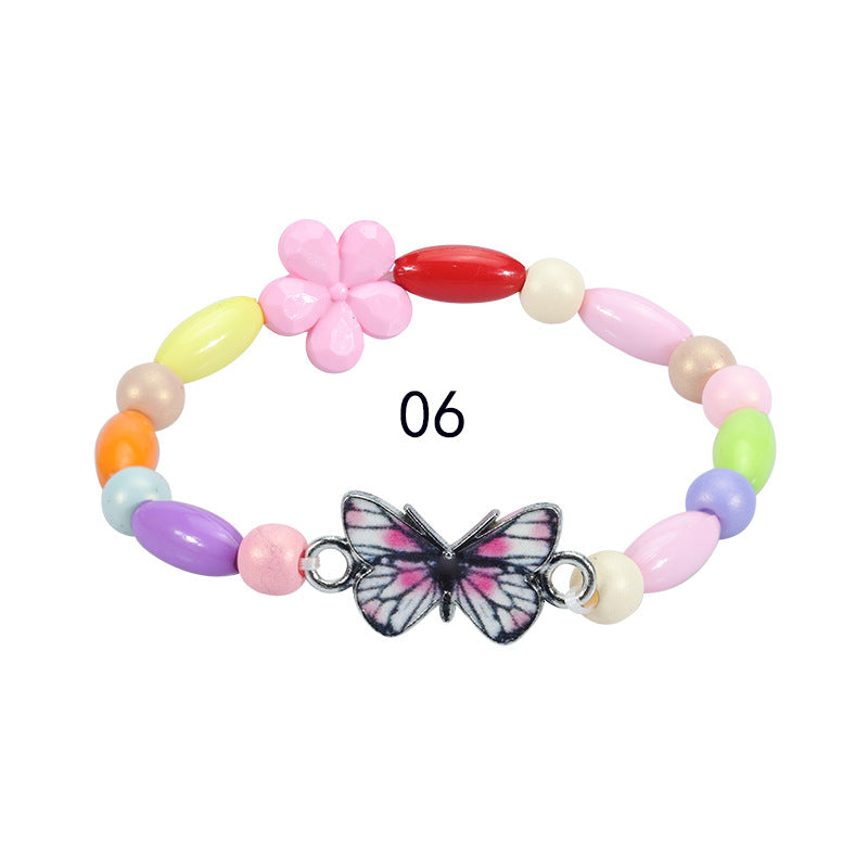 Children's Colorful Beaded Cute Butterfly Kindergarten Birthday Bracelets