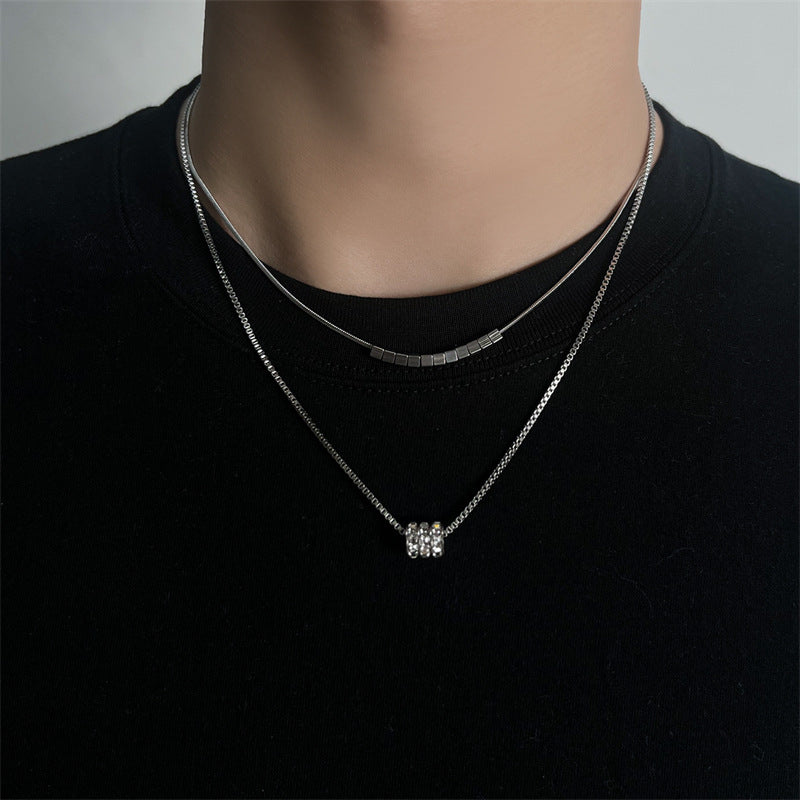 Women's Rhinestone Round Stylish Graceful Simple Personality High-grade Clavicle Chain Design Necklace