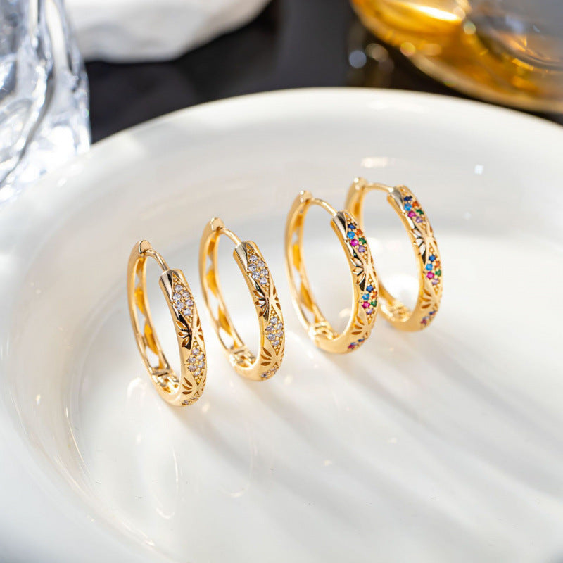 Inlaid Zircon Diamond Earclip Hip Hop Ear Buckle