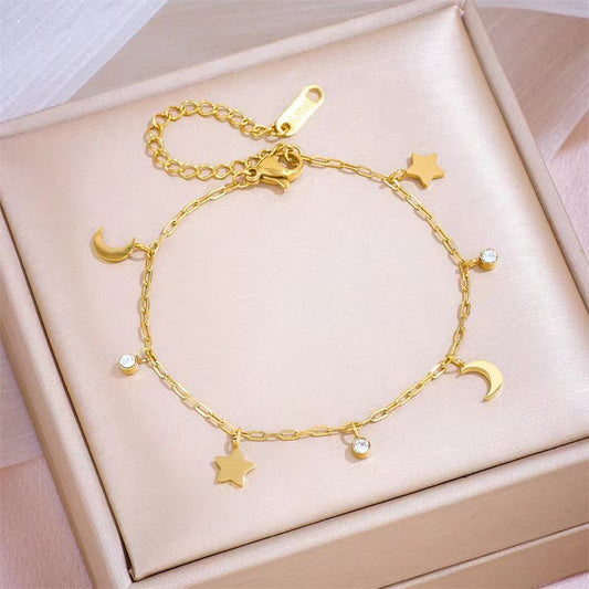 Female Korean Simple Personalized Design Titanium Steel Rose Bracelets