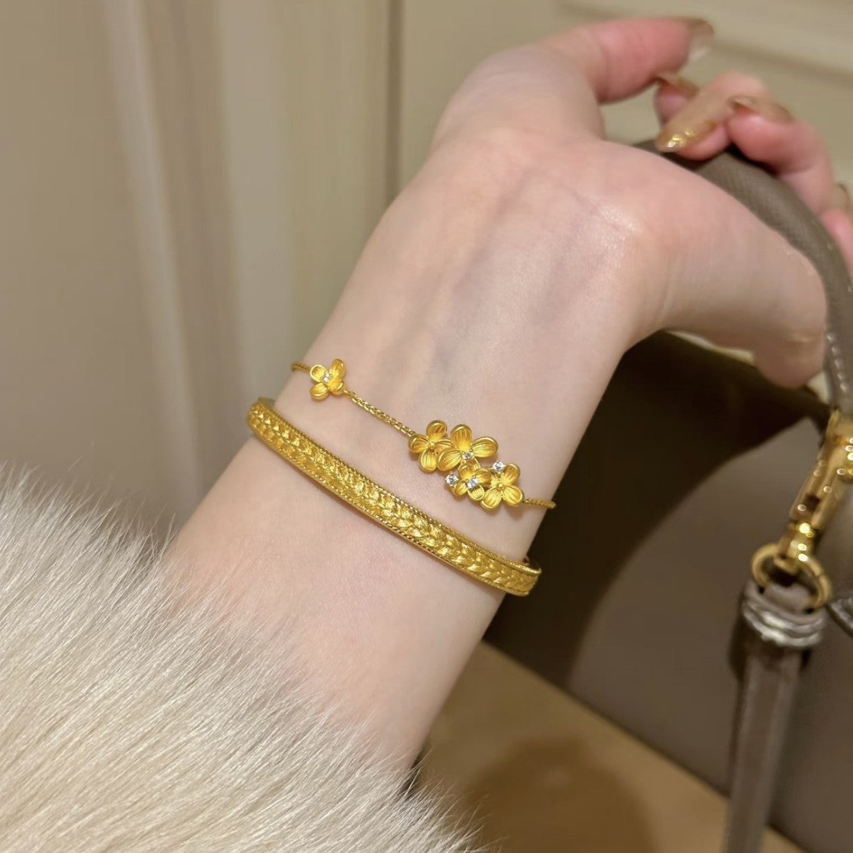 Women's Osmanthus Diamond For Mild Luxury Retro High-grade Simple Design Elegant Bracelet
