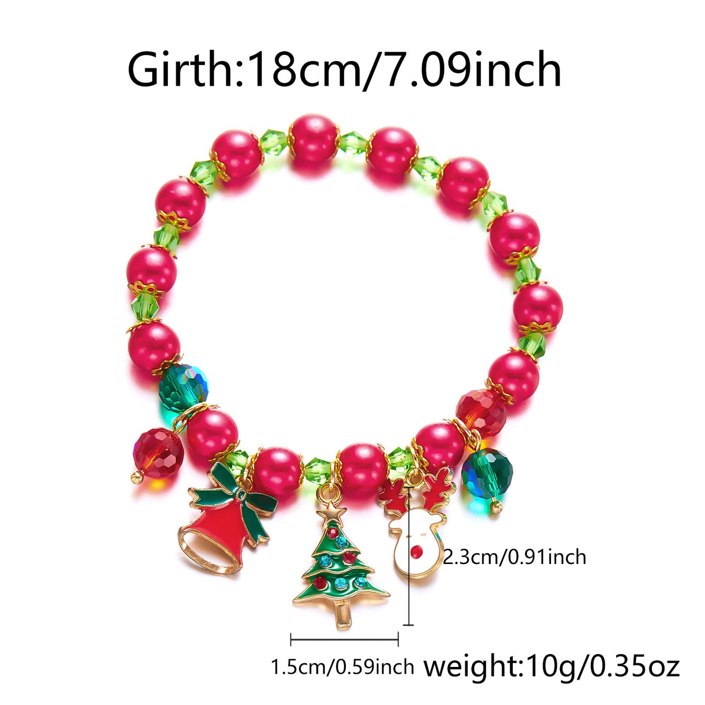 Christmas Creative Snowflake Elk Bell Santa Bracelets