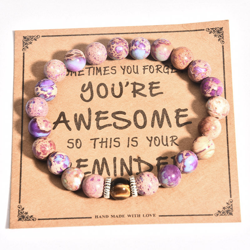 Listed Stone Pink Zebra Elastic String Imitation Bracelets