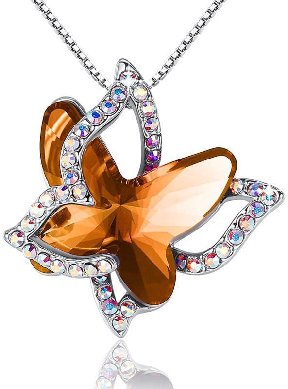 Women's Alloy Birthday Stone Crystal Animal Butterfly Necklaces