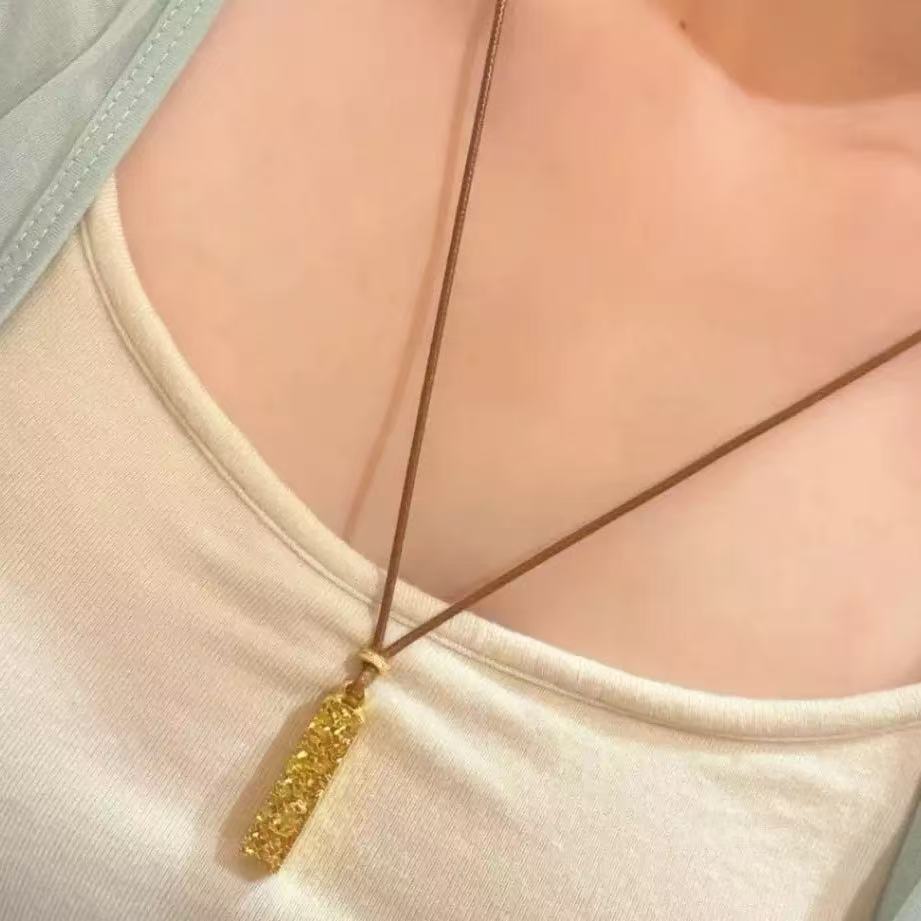 Women's Retro Personality All Match Flash Rectangular Pendants