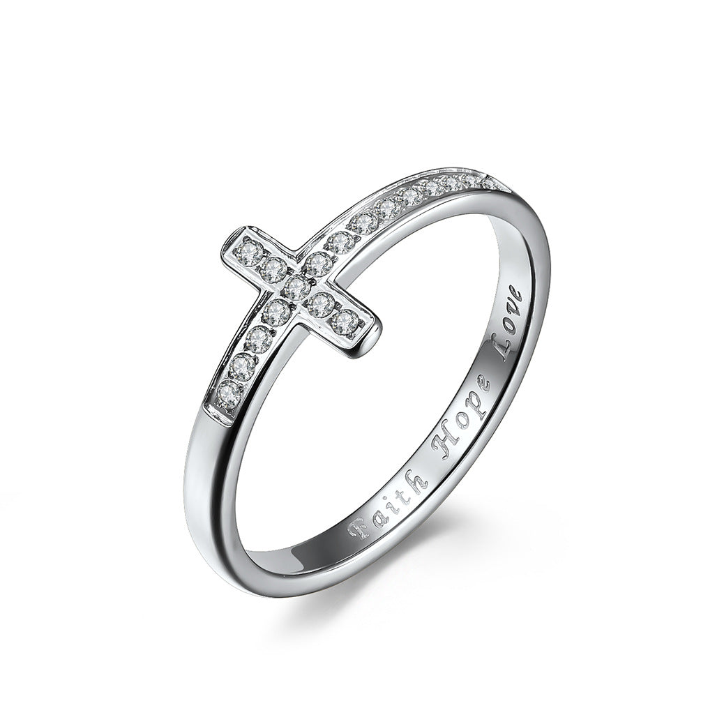 Women's & Men's Steel Cross Proposal Wedding For Hand Rings