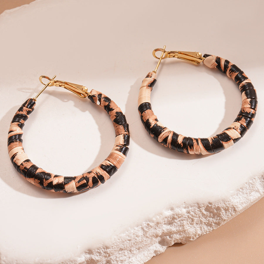 Chinese Style Coffee Color Wooden Bead Light Luxury High-grade Mori Rings