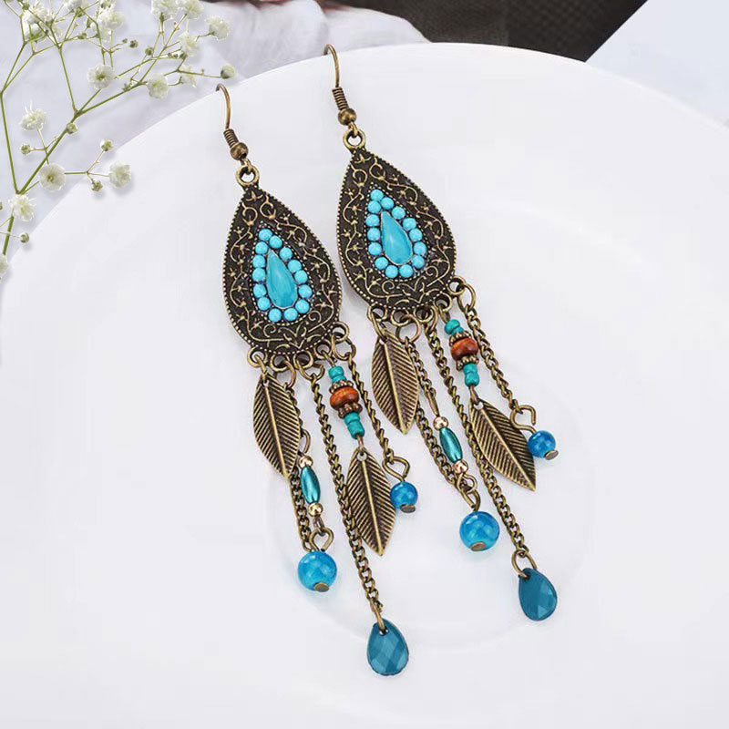 Ethnic Style Long Fringe Exotic Holiday Trip Earrings