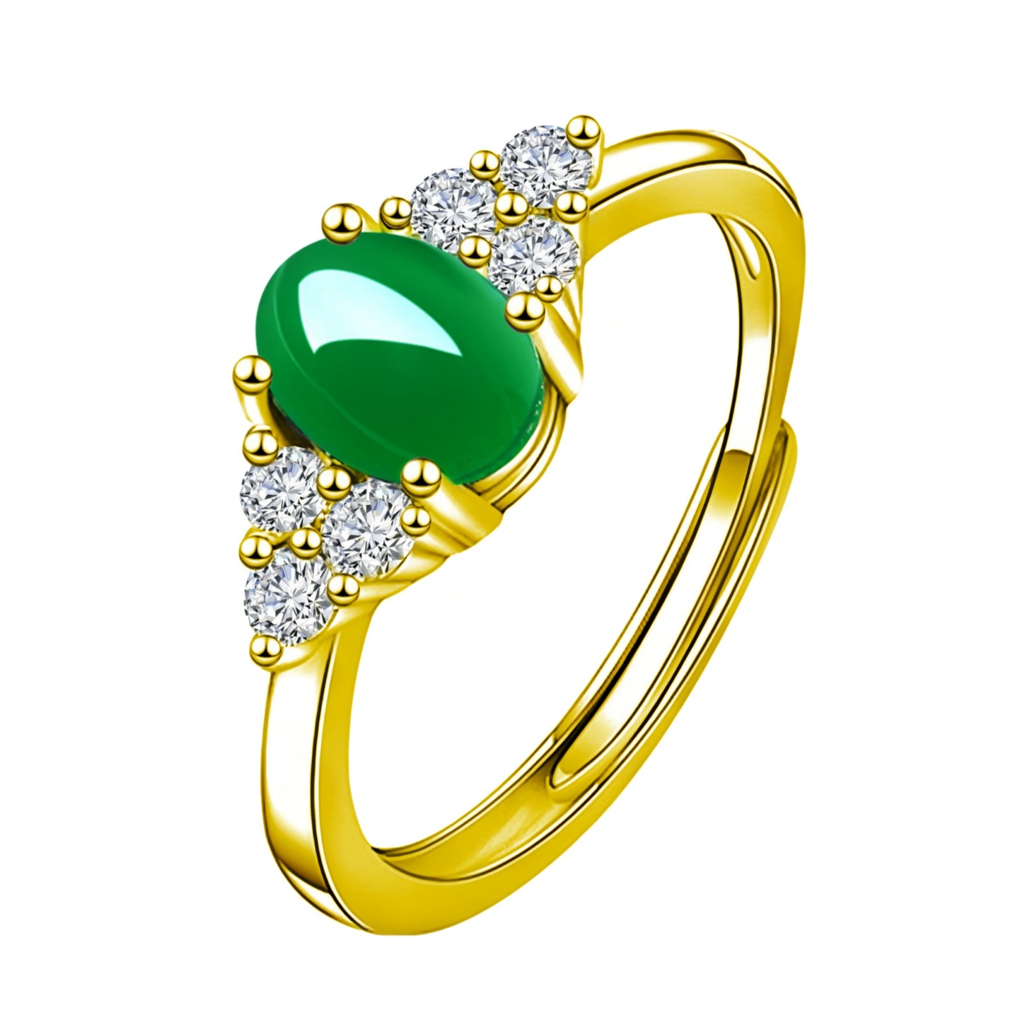 Variety Of Creative Green Agate Open Simple Retro Rings