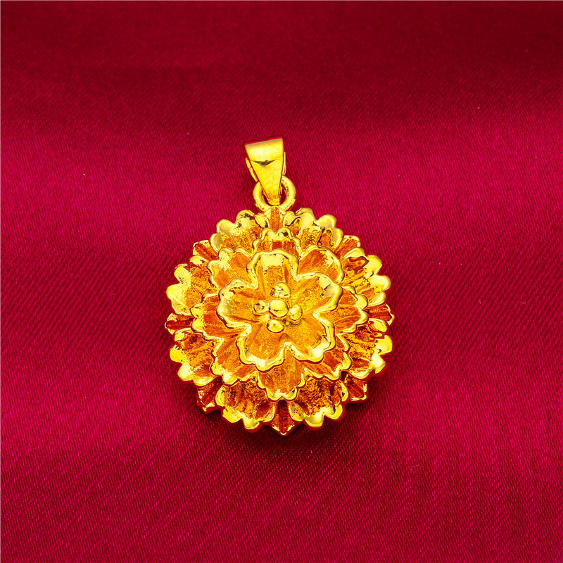 Women's Vietnam Placer Gold Love Abacus Small Pendants
