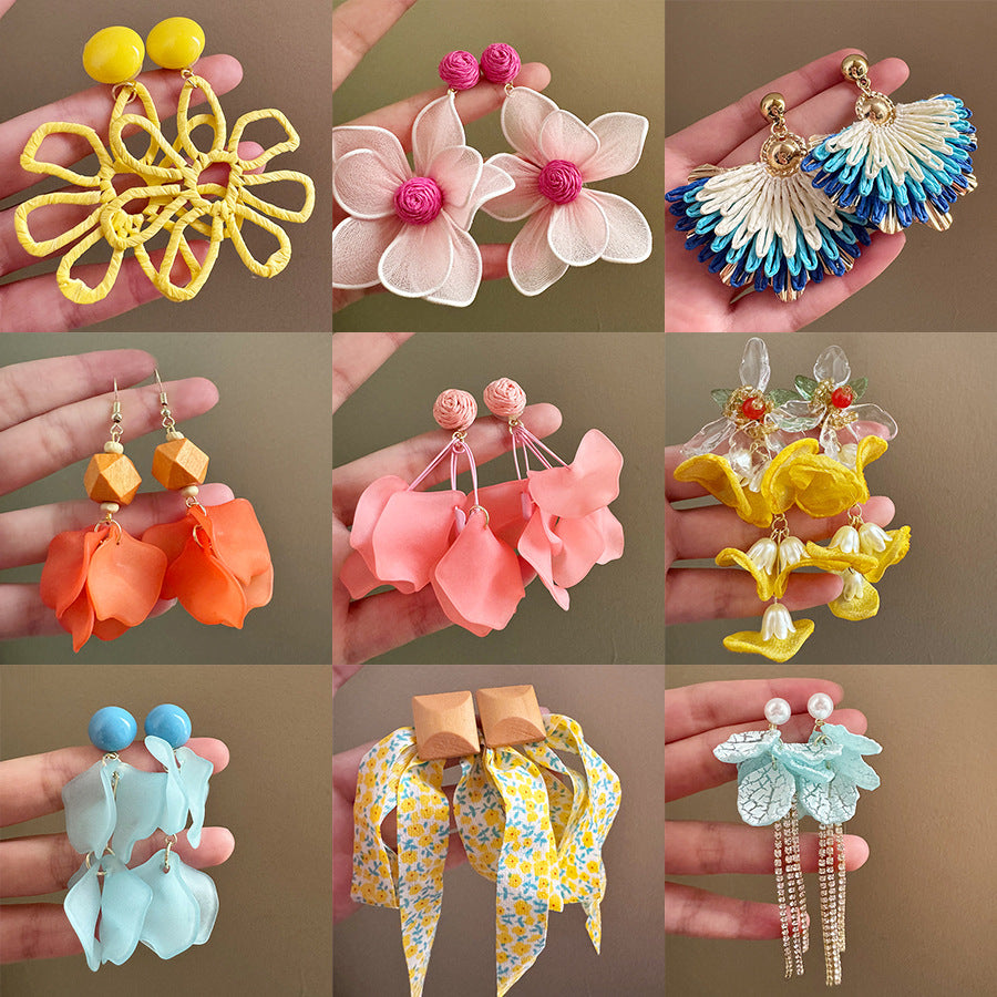 Fairy High Sense Vacation Style Elegant Fashionable Wearing Modified Face Earrings