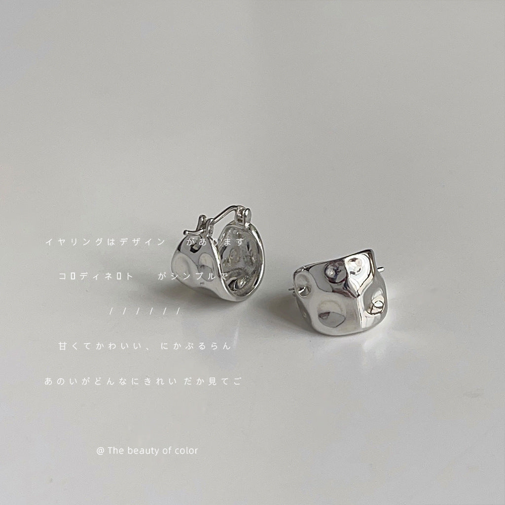 Cool Irregular Concave Geometry Clip Simple Temperamental Ear Buckle