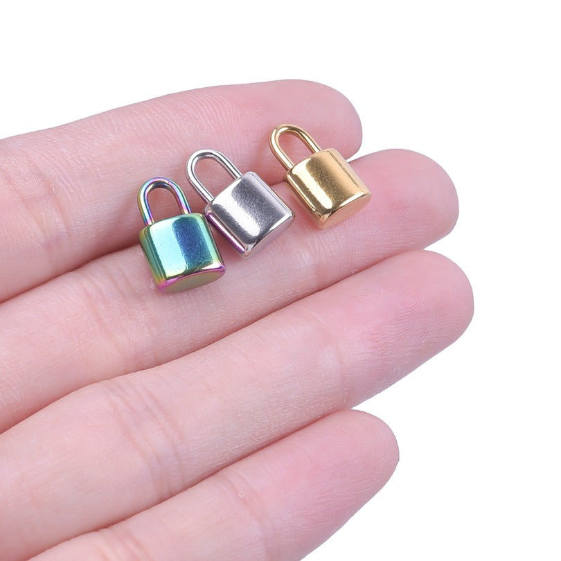 Handmade Metal Material Lock Steel Color Pendants