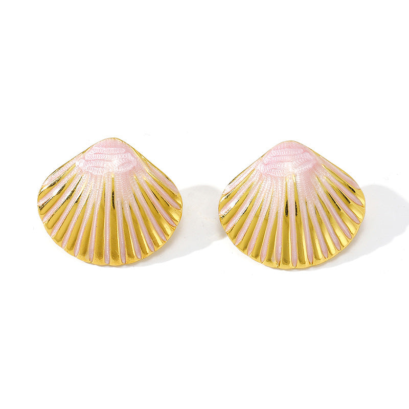 Shell Colorful Oil Penh Shape Fashion Seaside Vacation Versatile Rings