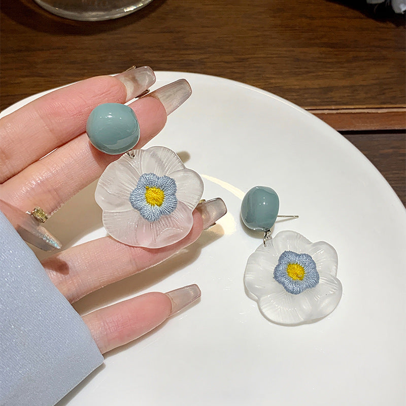 Flower Female Sweet Gentle Cute Ear Stud Earrings