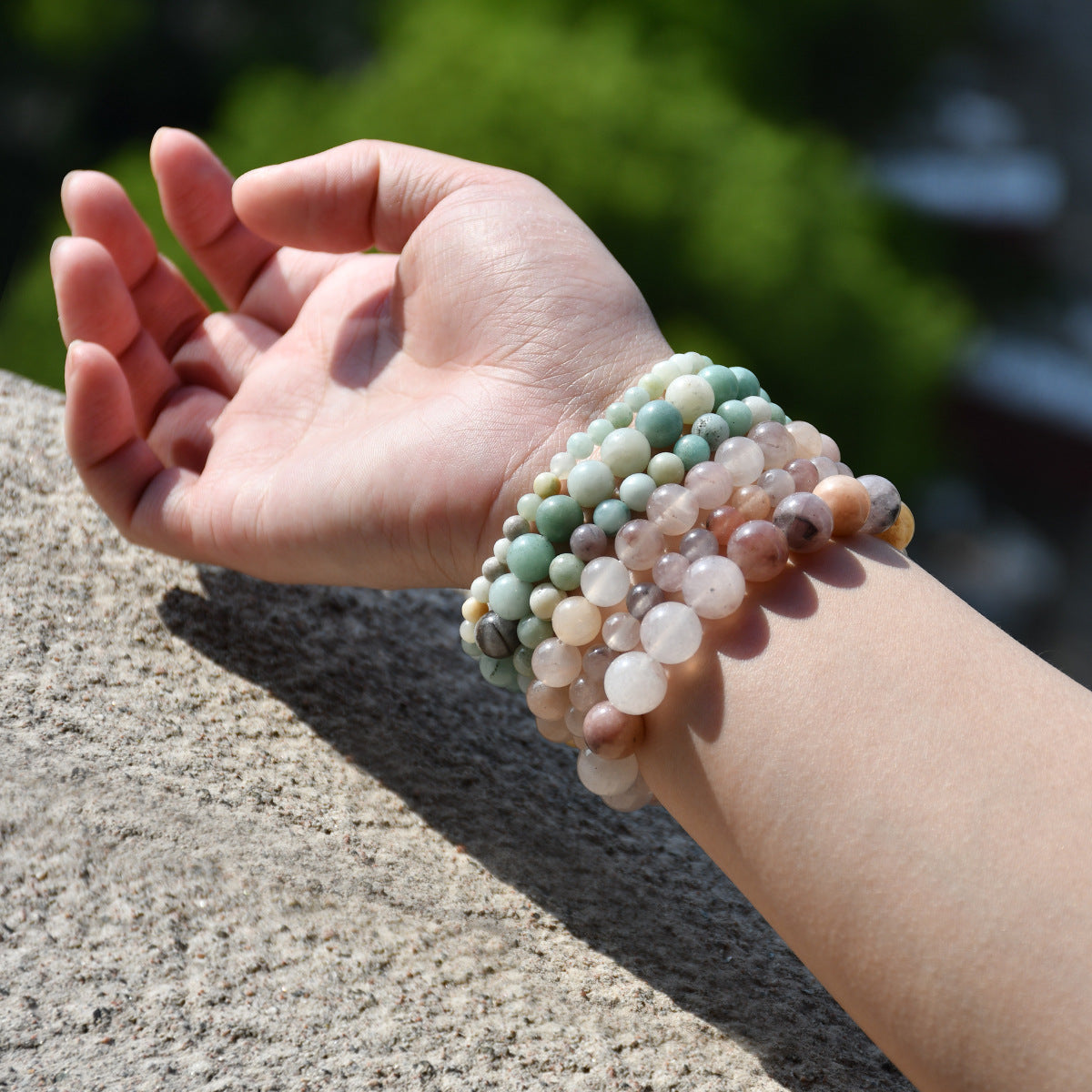 Handmade Beaded Natural Stone Female Summer Bracelets