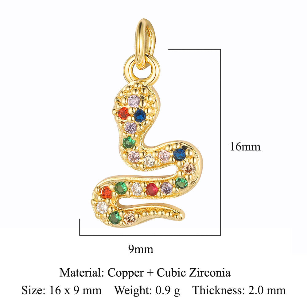 Tree Horseshoe Copper Zircon Snake Butterfly Pendants