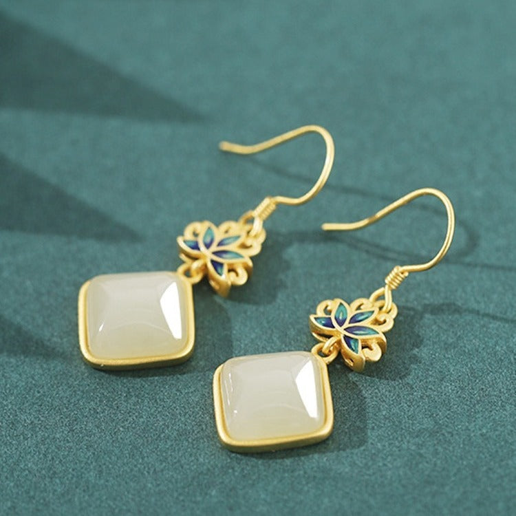 Women's Fashionable Jade Design High-grade Chinese Style Earrings