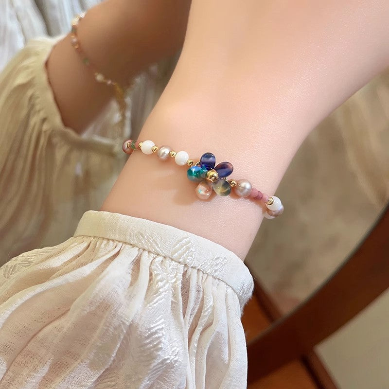 Women's High-grade Pearl Chinese Ancient Style Obsidian Beaded Bracelet