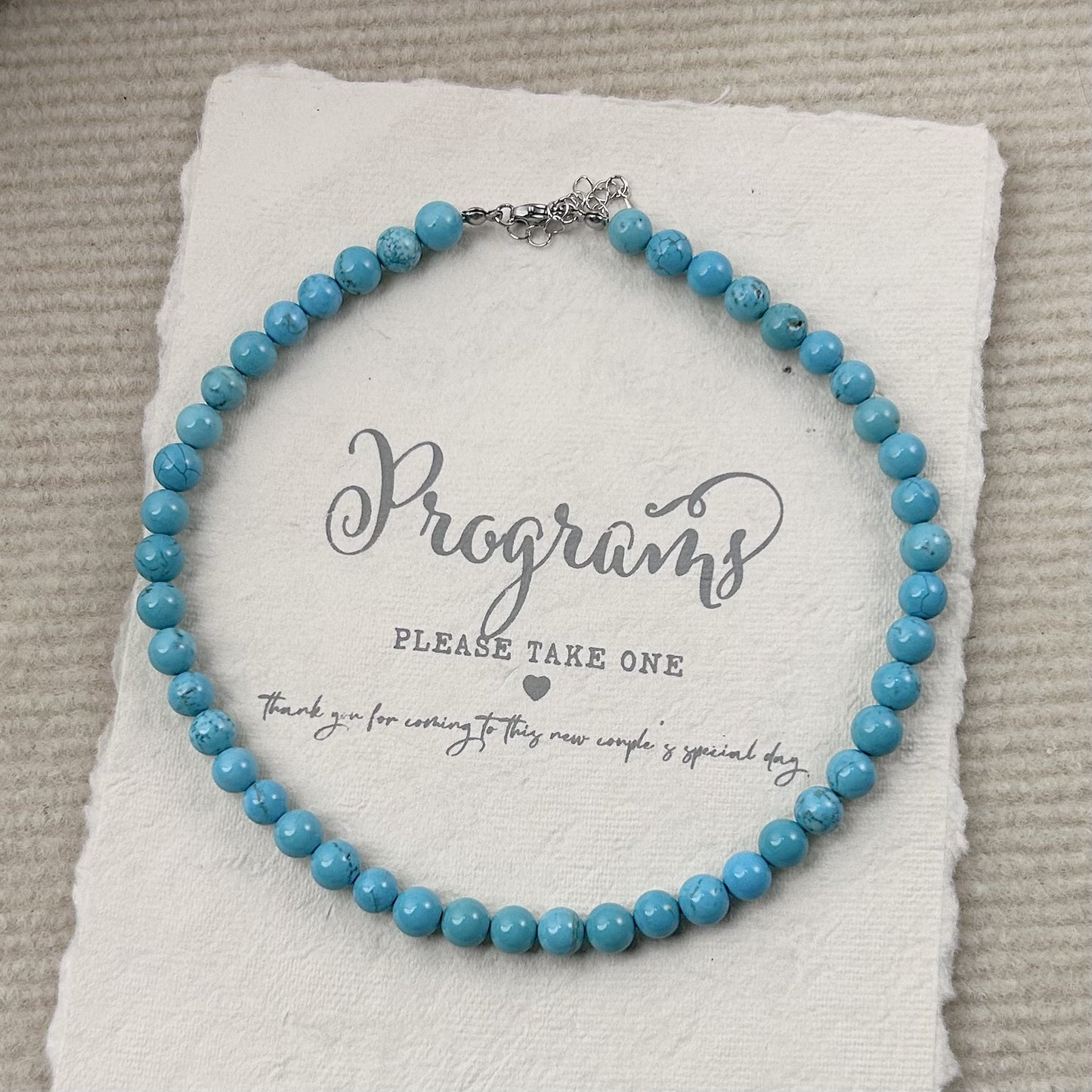 Women's Turquoise Beaded Stackable Popular Natural Stone Clavicle Chain Necklace
