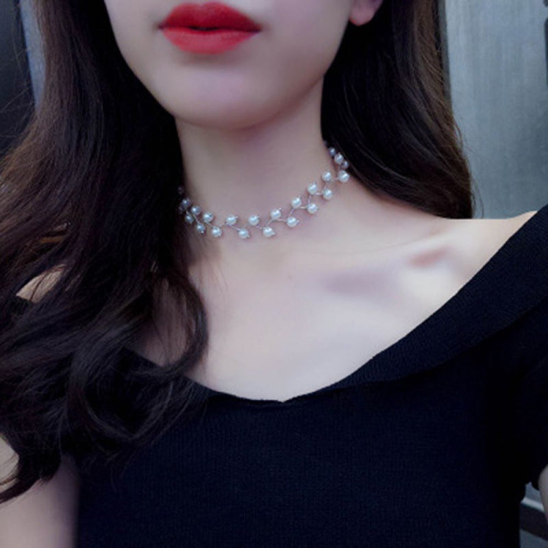 Women's Temperament Wild Short Pearl Simple Niche Necklace