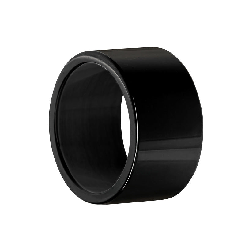 Men's Ornament Wide Glossy Titanium Steel Punk Rings