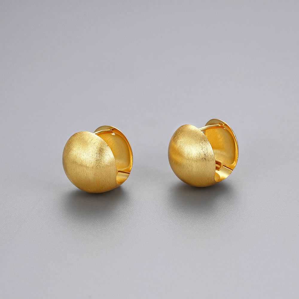 Women's Simple Brushed Ball Ear Clip High-grade Earrings