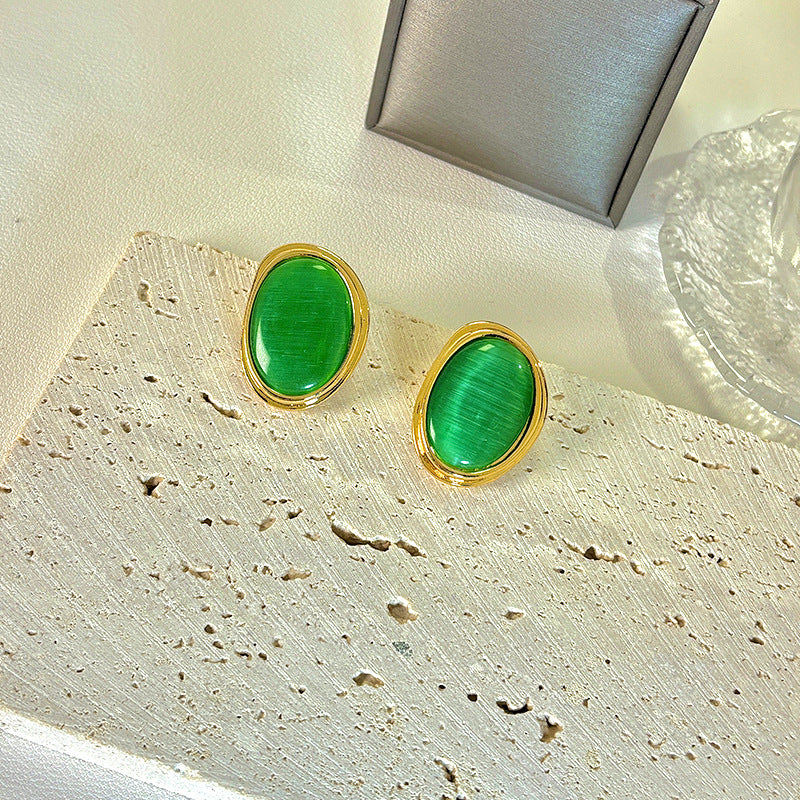 Court Opal Bean-shaped High Sense Female Niche Elegant Rings