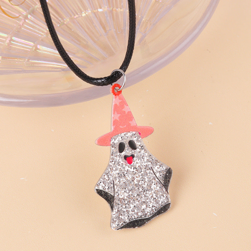 Women's Cartoon Fun Ghost Pumpkin Acrylic Personalized Necklaces