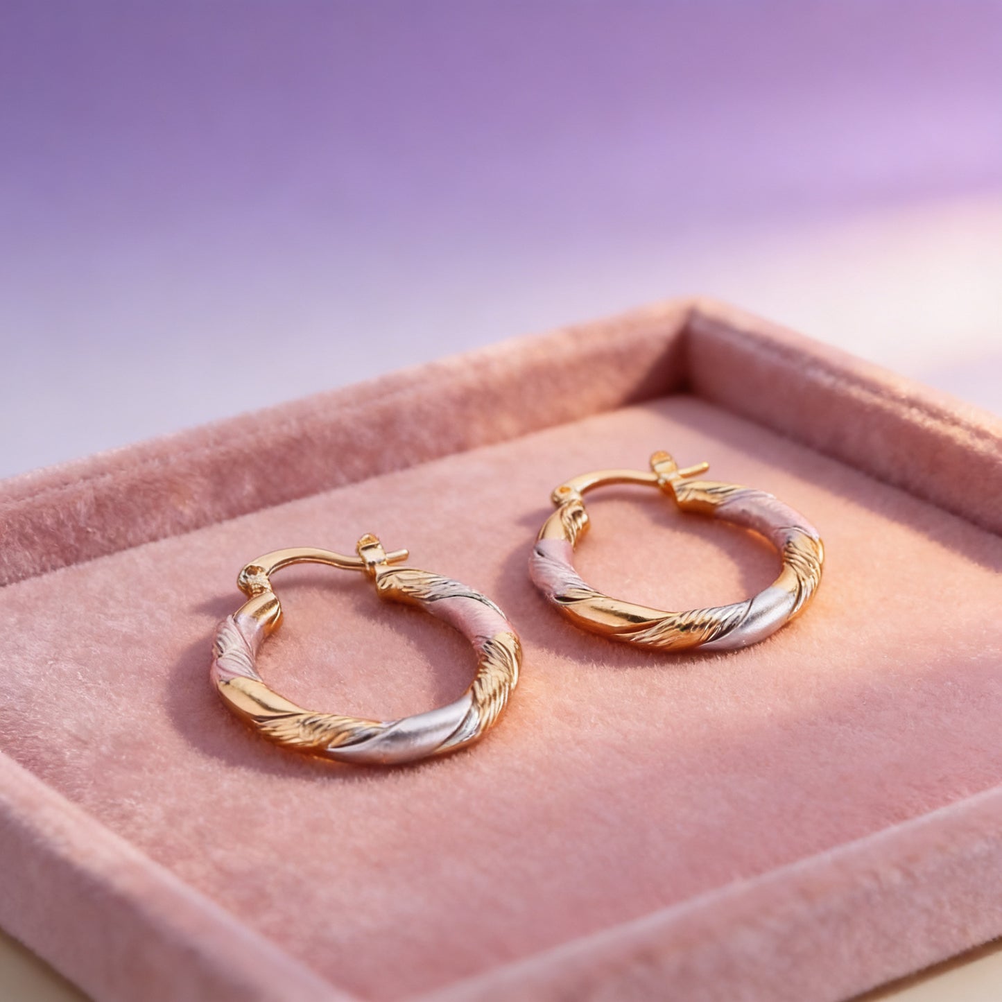 Twisted Twist Gold Sier Rose Contrast Color Light Luxury High-grade Ear Buckle