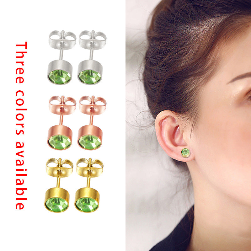 Girlfriends Gift Simple Fashion Czech Diamond Earrings