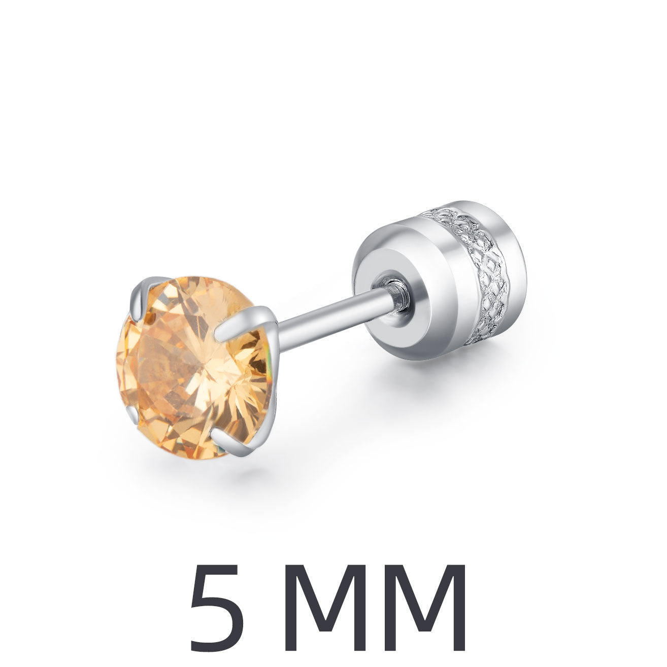 Stainless Steel Double Diamond Zircon Female Earrings