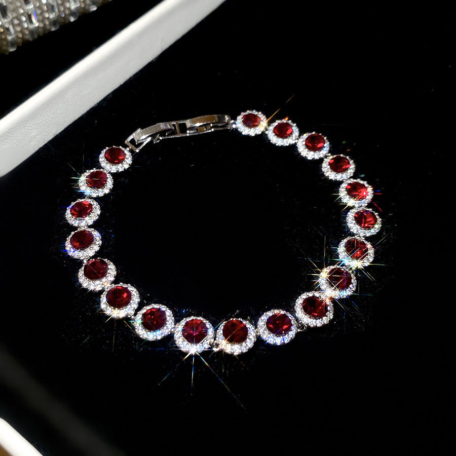 With Diamond Round Exquisite Fashion Retro Unique Design Light Luxury Bracelets