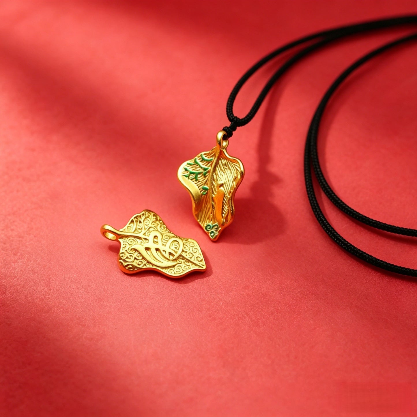 Longevity Lock Safety Hollow Bell Braid Rope Fu Female Golden Necklace