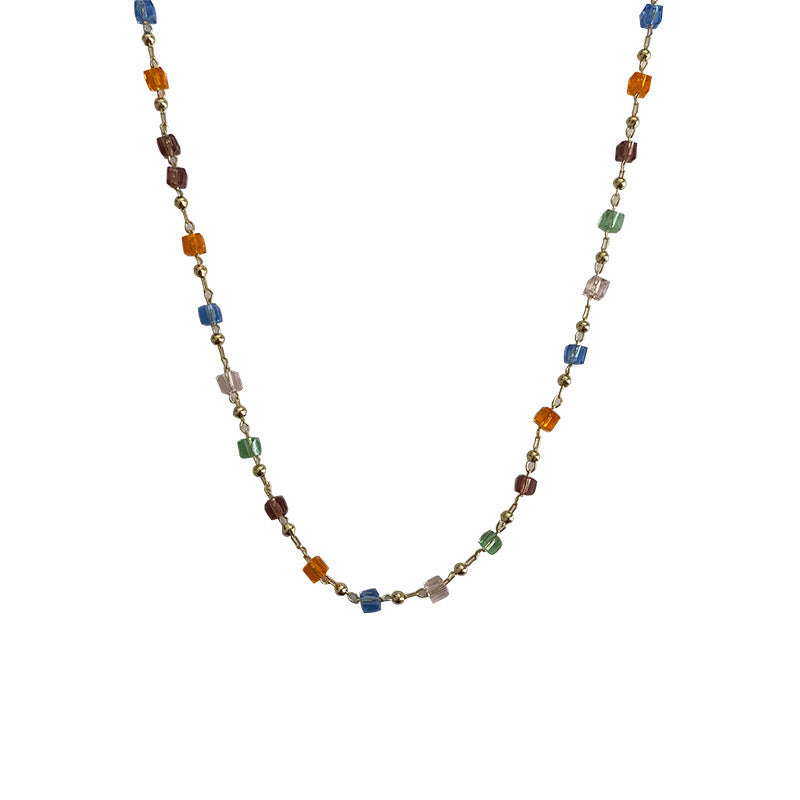 Women's Summer Color Crystal String Beads For Dignified Sense Necklace