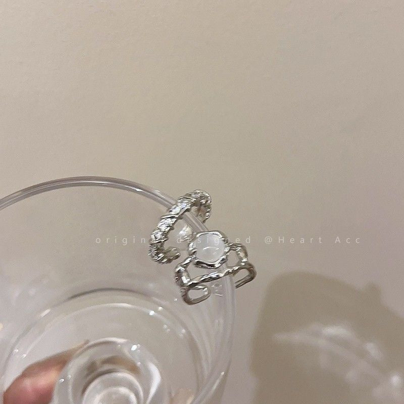 Women's Open-end Zircon Light Luxury High-grade Temperament Index Finger Ring