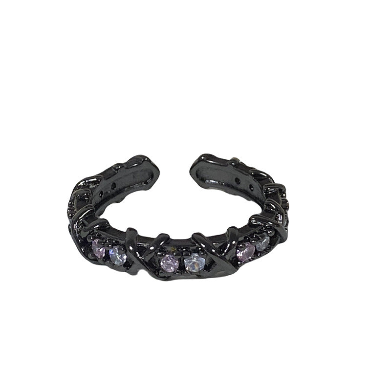 Female Twin Design Personality Simple Zircon Rings