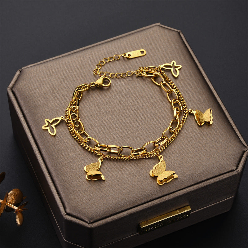 Women's Commuter Titanium Steel Light Luxury Couple Bracelets