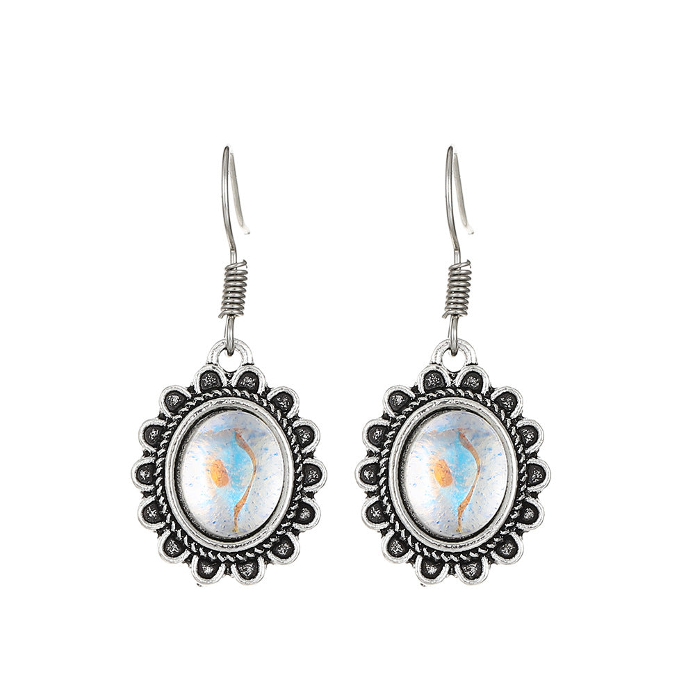 Water Drop Creative Topaz Colorful Gemstone Earrings