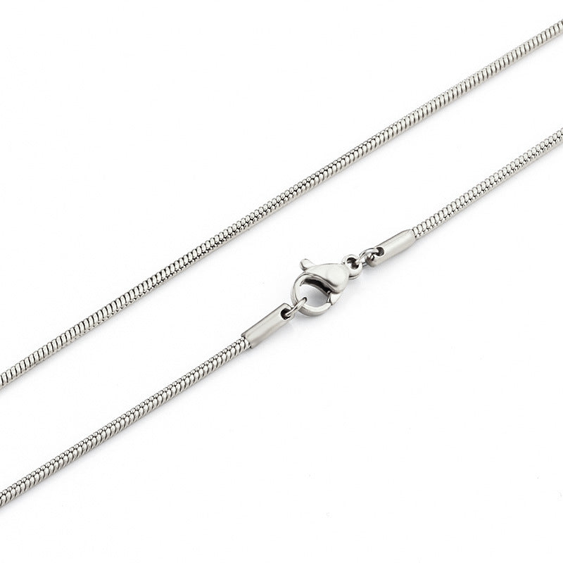 Women's & Men's Stainless Steel Snake Bone Welding Mouth Personality Trendy Items Basic Necklace